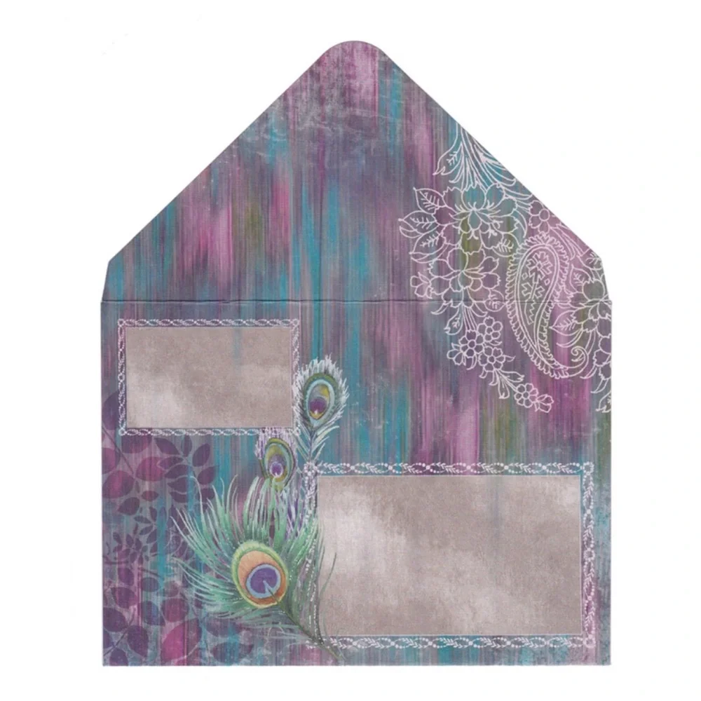 Punch Studio Single (1) Thank You Card + Env: Purple Aiguillerie Peacock (97515)